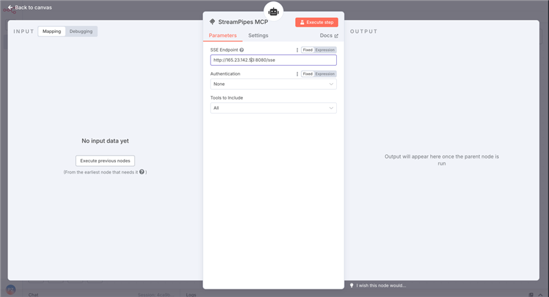 n8n StreamPipes MCP config